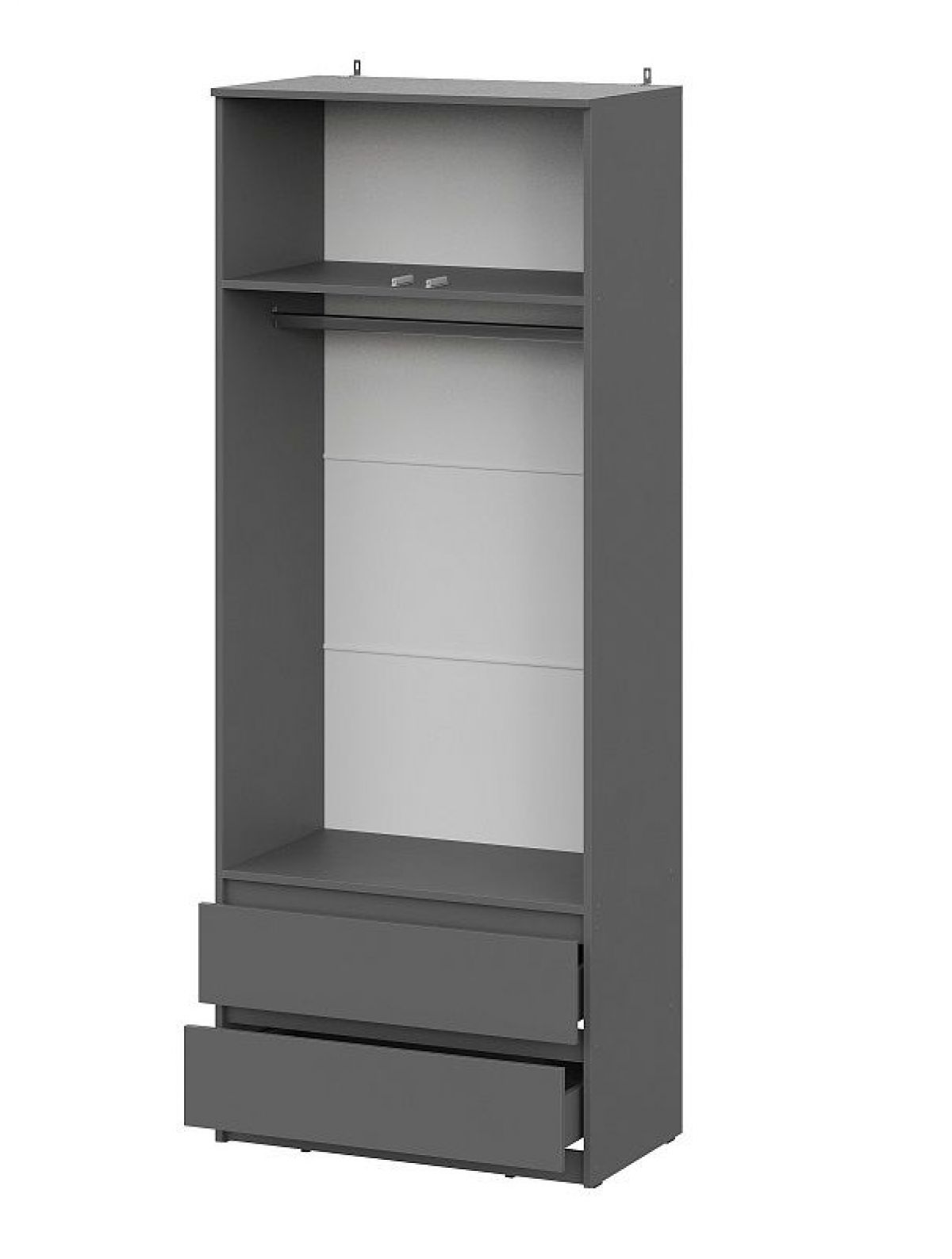 ДЕНВЕР Вешалка с зеркалом + Шкаф 2-х ств. с ящиками Серия 2 (Графит серый) | фото 2