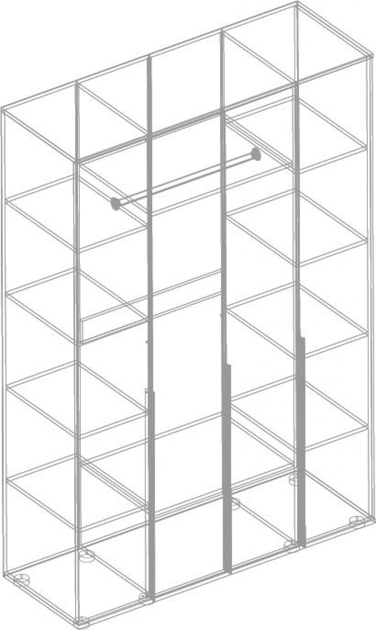 СТИЛ Шкаф 4-ств с зеркалом 1400 | фото 2