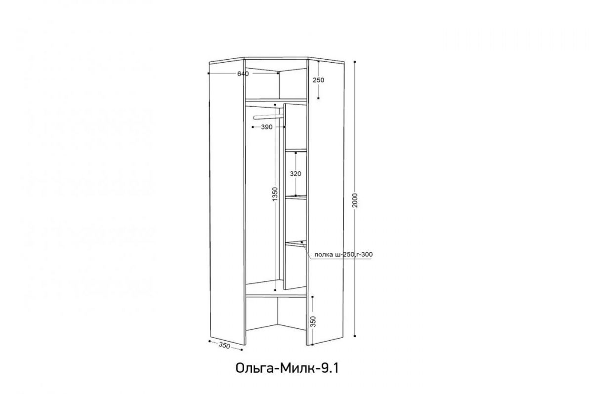 ОЛЬГА-МИЛК 9.1 Шкаф угловой без зеркала | фото 2