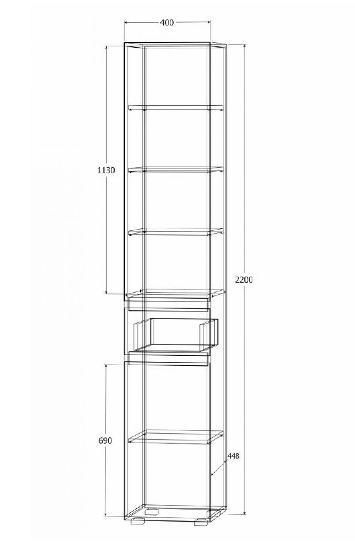 Модульная система Лиана (Дуб Крафт белый/Артвуд темный) | фото 14