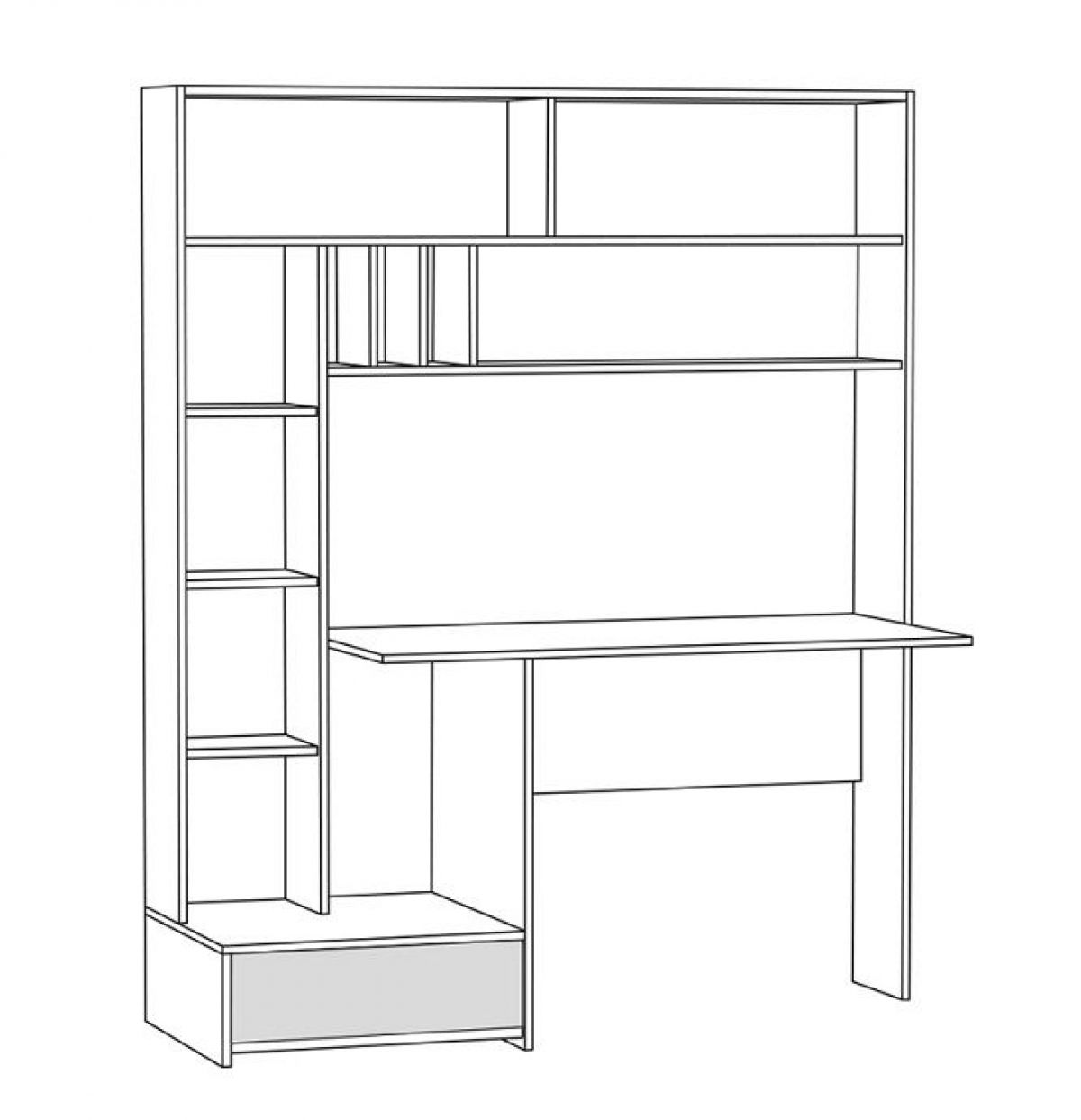 Стол письменный 03.243 Н Лайт (Плэйн, Сатин 7045 PE) | фото 3