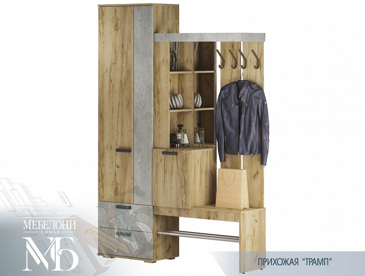 Прихожая Трамп (крафт/бетон) | фото 4