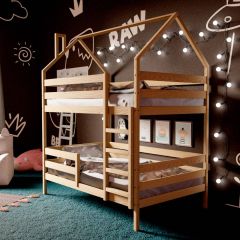 Кровать-домик двухъярусная 80*160 без покраски | фото 3