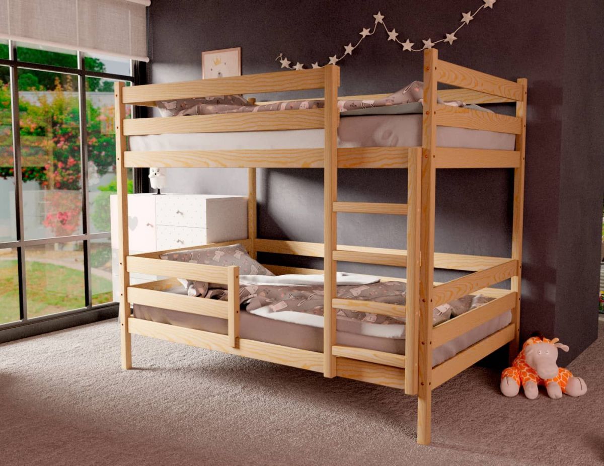 Кровать двухъярусная без крыши 80*160 без покраски | фото 2