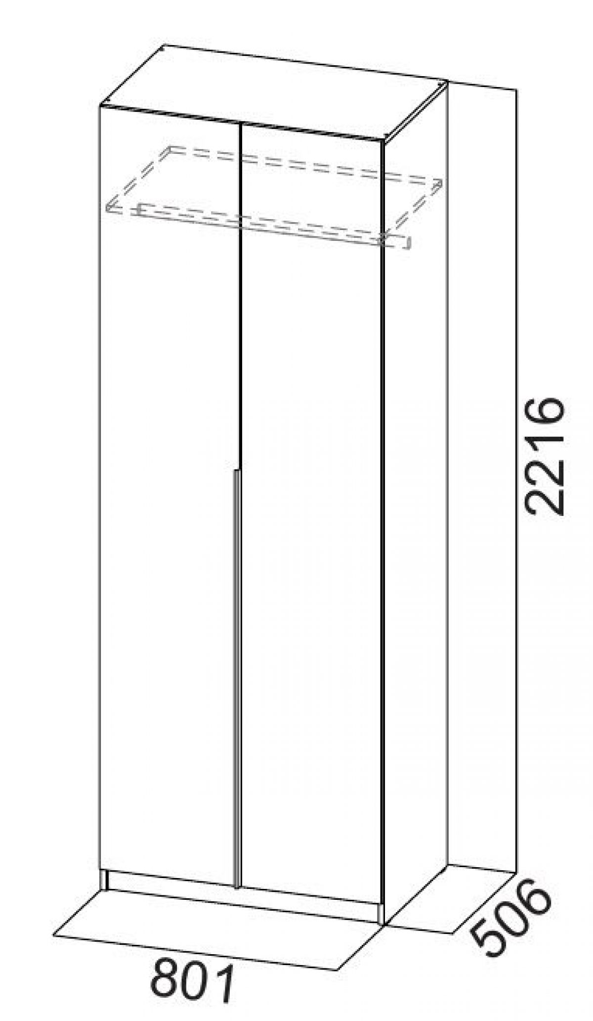 Шкаф ШК-5 (800) Белый текстурный | фото 5
