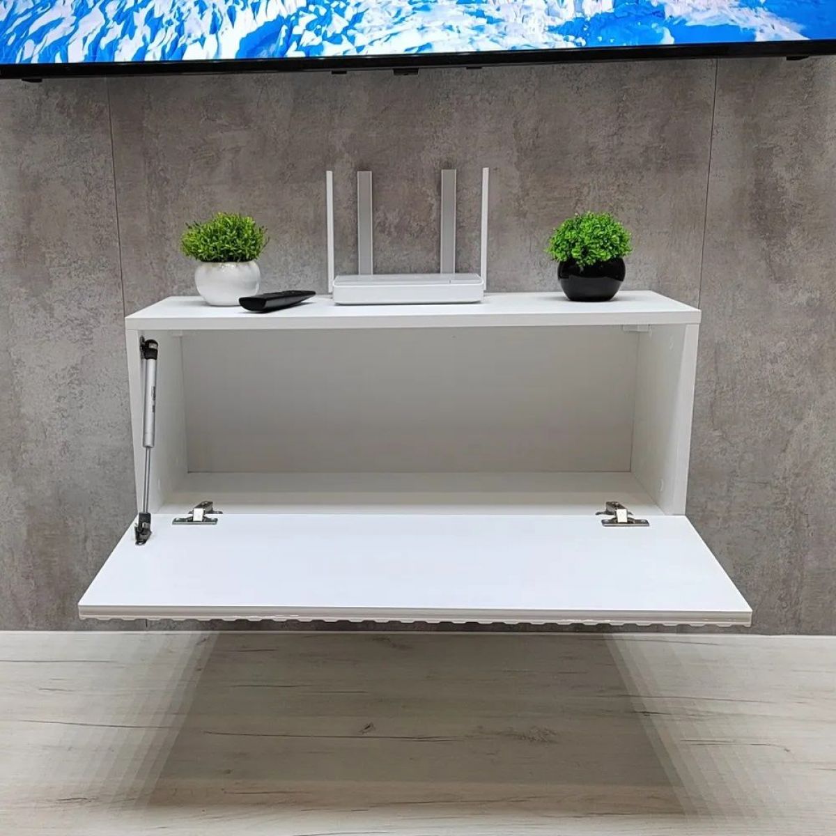 Тумба подвесная под ТВ LINES MTV1-MA 750 Белый матовый (Белый-M 10.1.2) | фото 3