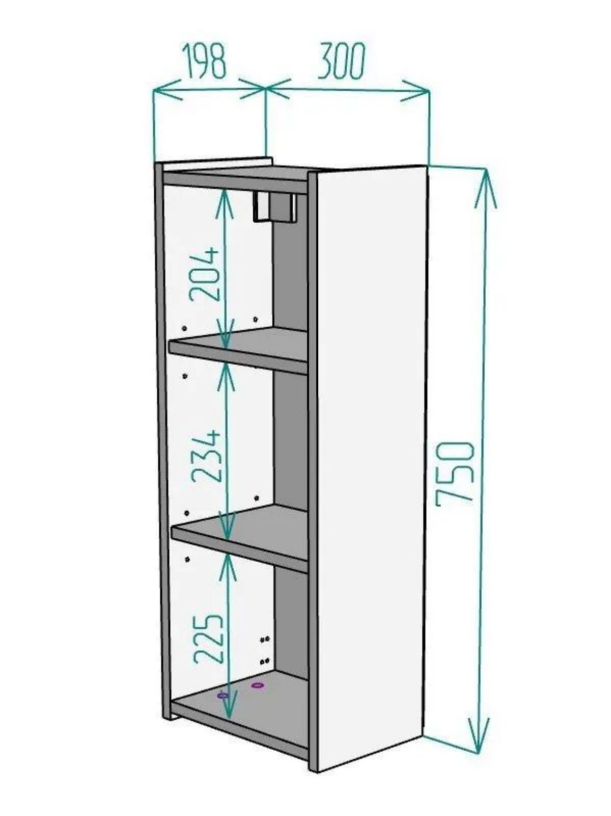 Шкаф навесной для ванной MH9-MA 300х750 (Белый-М 10.1.1) Белый глянец | фото 8