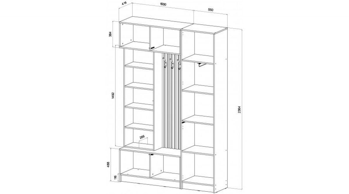 БАВАРИЯ Прихожая (дуб вотан/кашемир) | фото 2