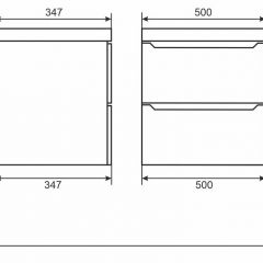 Тумба под раковину Uperwood Tanos 50 см, подвесная, белая/графит | фото 6