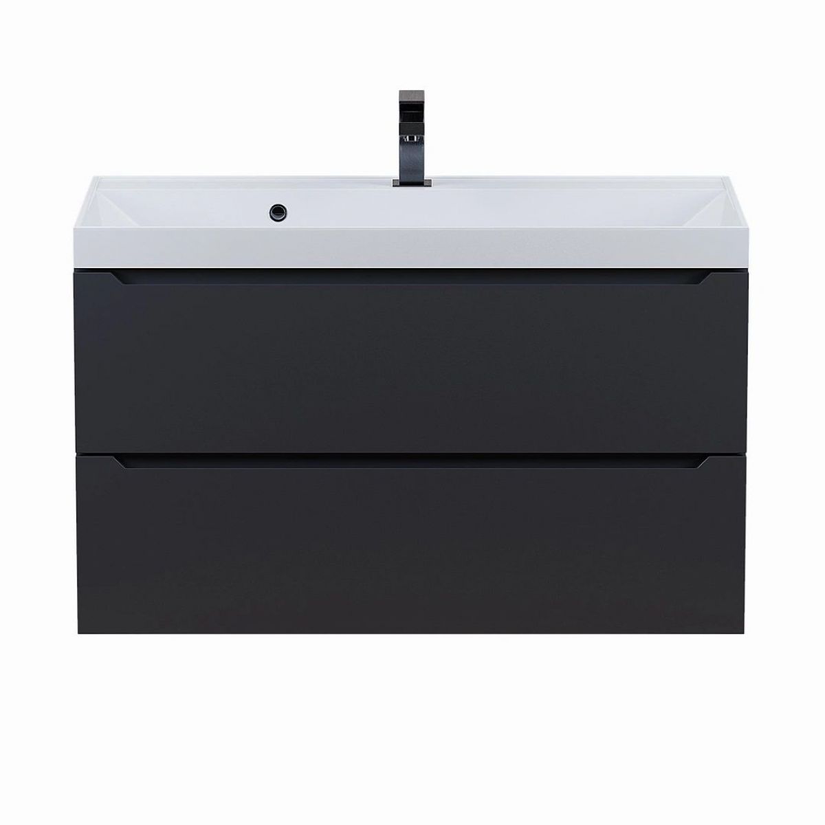Тумба под раковину Uperwood Tanos 90 см, подвесная, черная матовая | фото 8