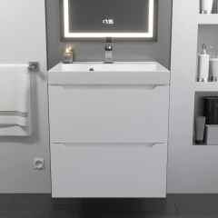 Тумба с раковиной Uperwood Tanos 50 см, подвесная, белая матовая | фото 10