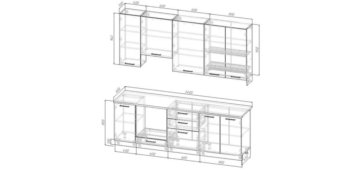 Кухонный гарнитур Антик 2400 h950 (Стол. 26мм) | фото 2