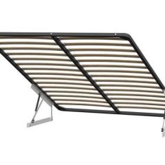 Кровать двойная №2 (универсальная 1.4х2.0) Серия 2 + основание с ПМ (Белый/Серый ткань/Квадро Серый ткань) | фото 2