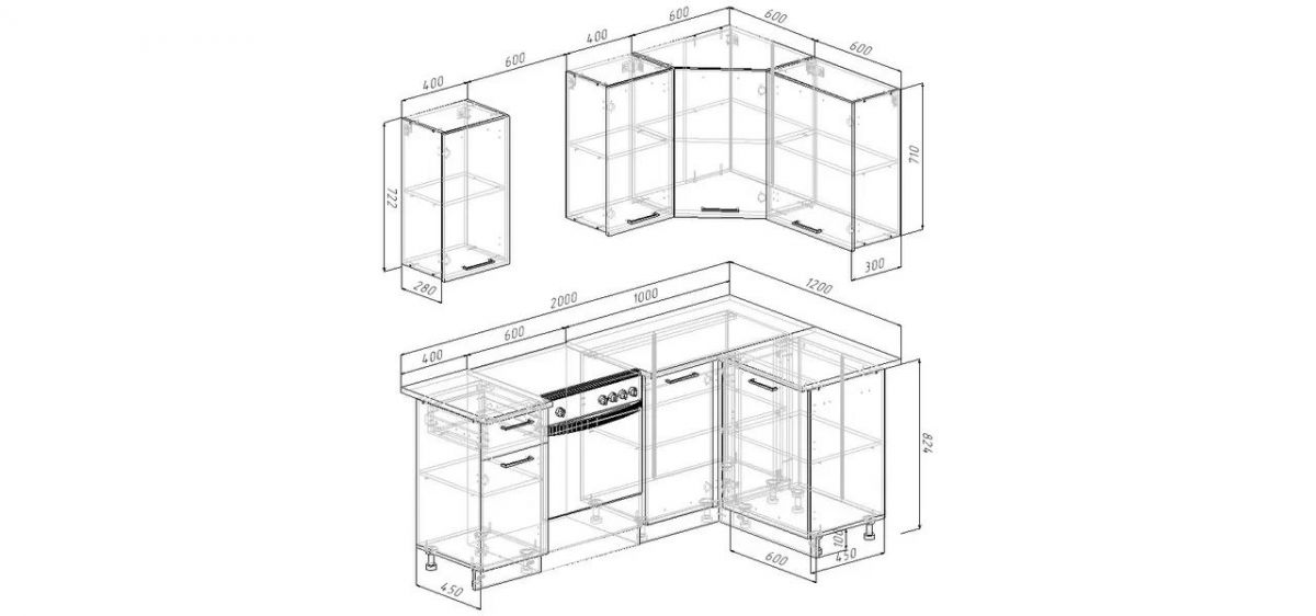 Кухонный гарнитур Антик 2000*1200 (Стол. 26мм) | фото 2