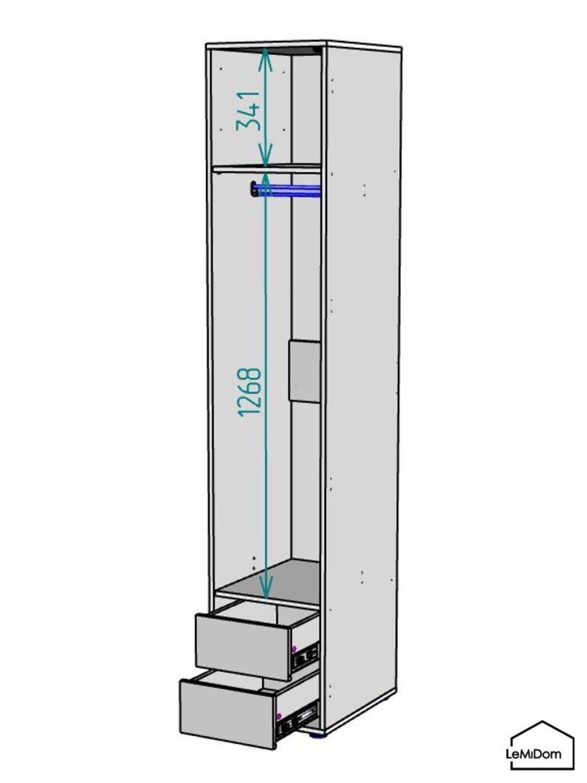 Шкаф Linnea MHR-1-3 2050х400х510 (Белый-М 11.1.1) | фото 3
