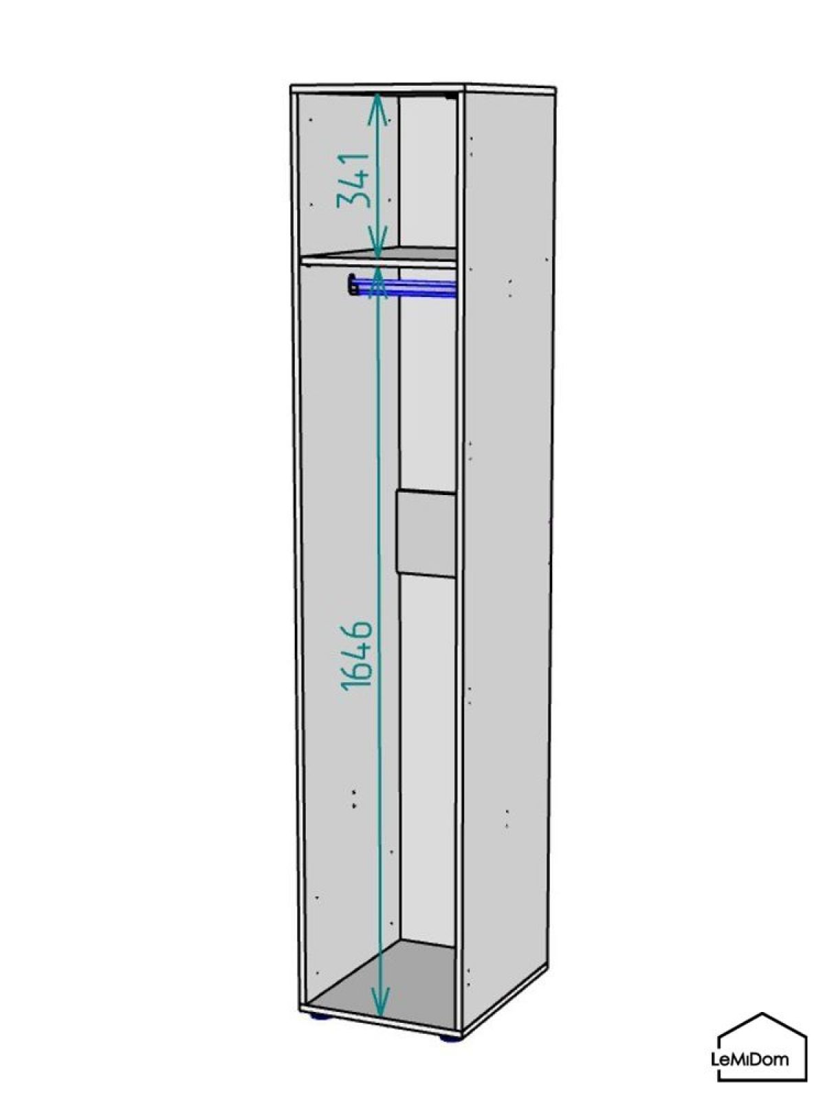 Шкаф Linnea MHR-1PO 2050х400х510 (Белый-М 11.1.2) | фото 3