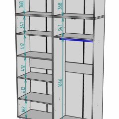 Шкаф с антресолью Linnea MHR-4A-1 2450х1600х510 (Графит-М 11.1.25) | фото 3