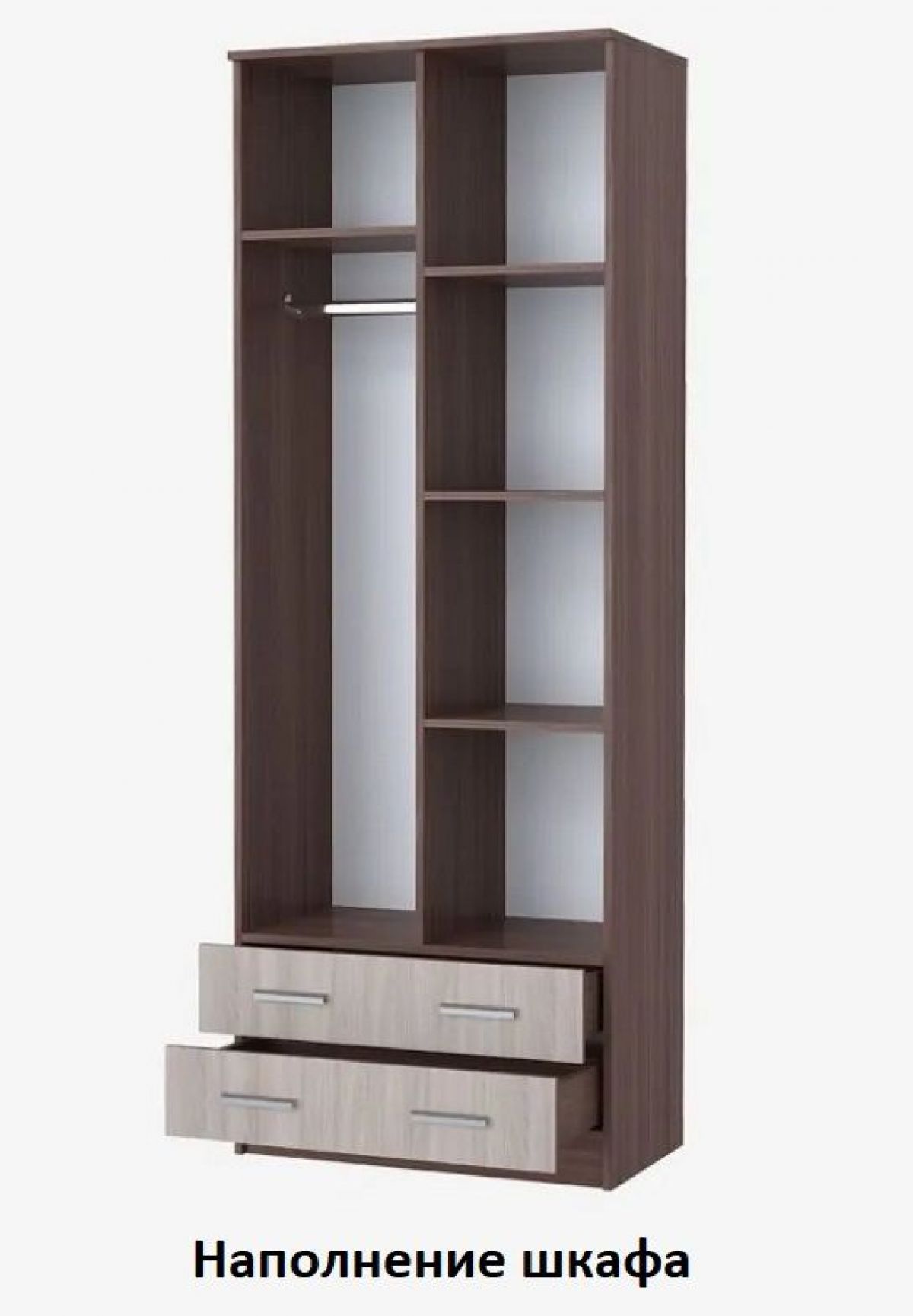 СОФИЯ Шкаф Дуэт 2-х створчатый с 2-мя ящиками (венге/дуб белфорт) | фото 2