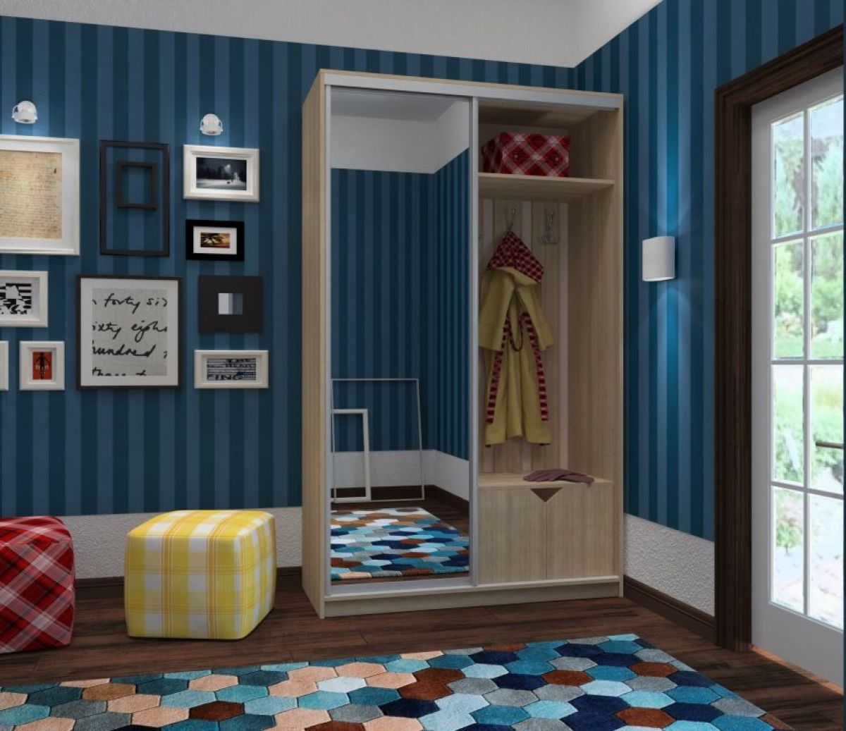 Шкаф-купе Ирина 1100 ЛДСП+Зеркало (монорельс) ЛДСП 1 кат. | фото 7