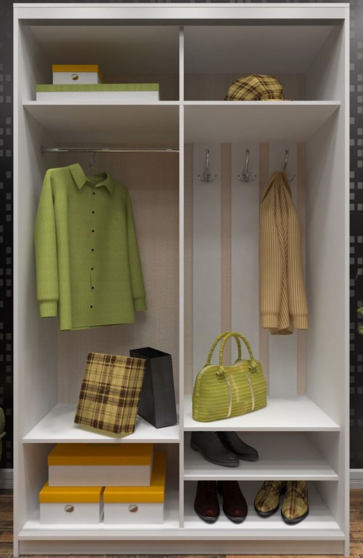 Шкаф-купе Ирина 1300 ЛДСП+Зеркало (монорельс) ЛДСП 1 кат. | фото 2