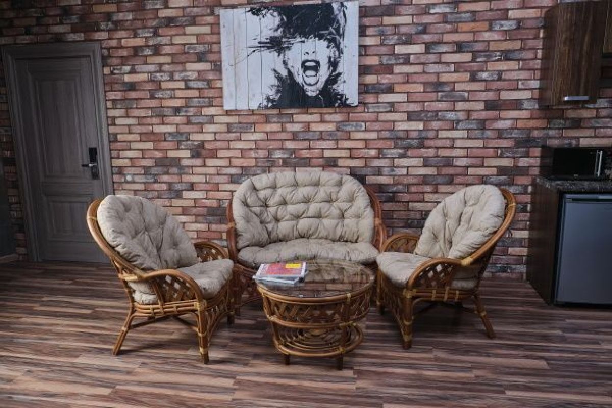 Комплект Черчилль/Рузвельт с 2-х местным диваном (Миндаль матовый) стол круглый | фото 2