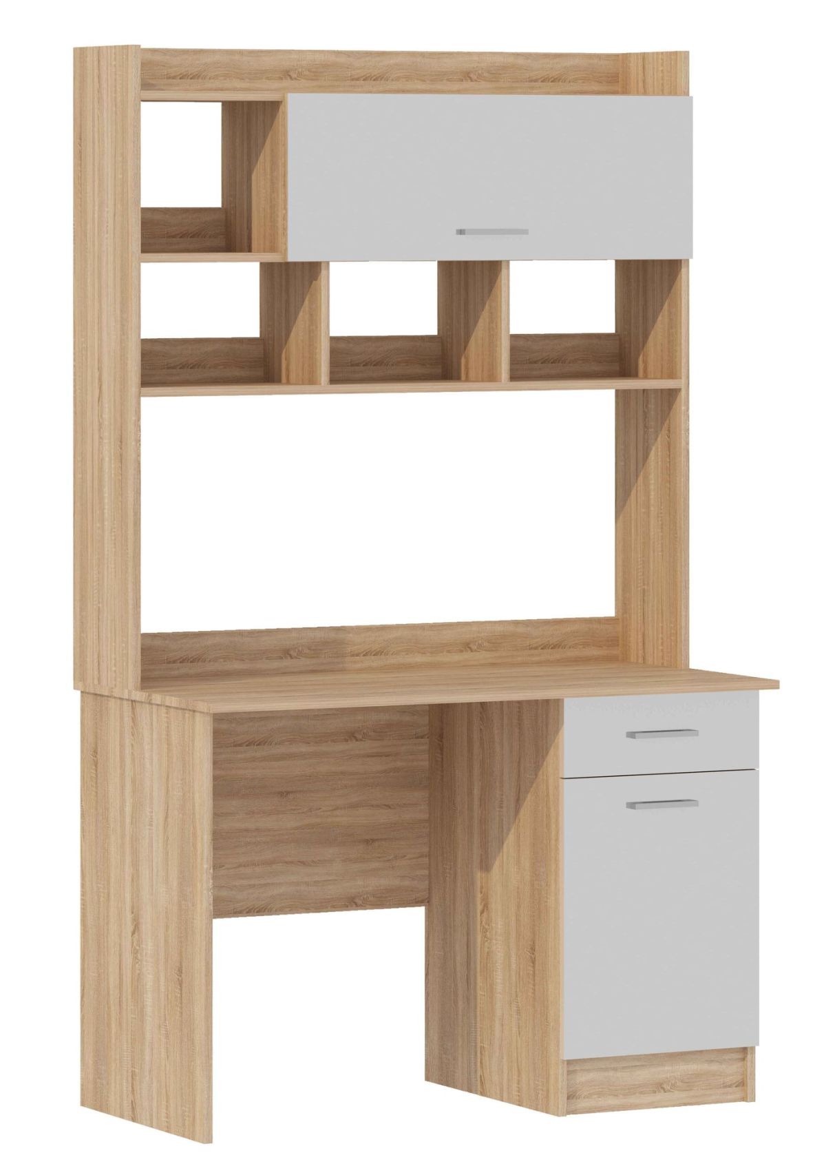 Стол компьютерный ПКС-2 (Дуб сонома/Белый глянец) | фото 2