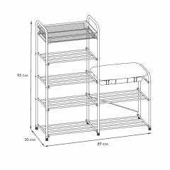ПДОА35СЯ М Подставка для обуви "Альфа 35" с сиденьем и ящиком Медный антик | фото 2