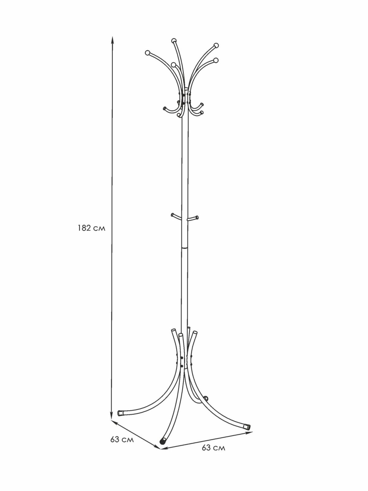 ВНП 366 Б Вешалка напольная "Корона" (разборная)  Белый | фото 2